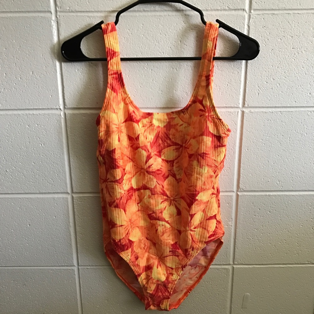 Vintage 80s 90s Low Back One Piece Swimsuit